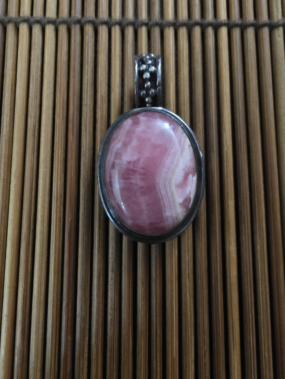 925 Silver Rhodochrosite Pendant (Vintage)